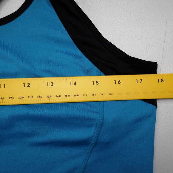 Moret Ultra Speed-Dri Ladies Size Large Blue Black & Lime Racer Back Top - Picture 8 of 9